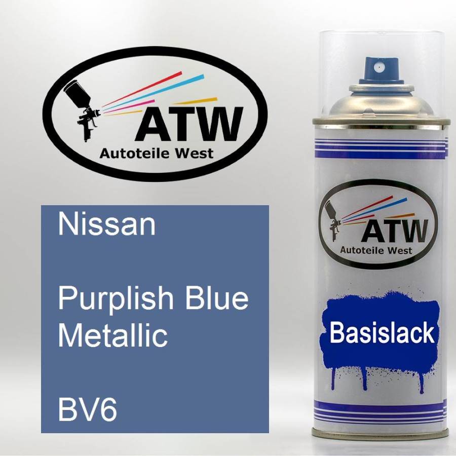 Nissan, Purplish Blue Metallic, BV6: 400ml Sprühdose, von ATW Autoteile West.